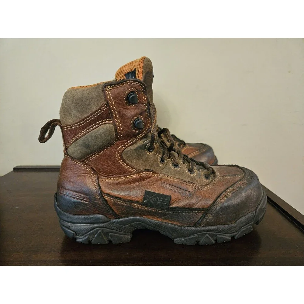 Hytest Apex Mens Size 6 Womens 7.5 Boots Brown Leather Composite Toe Waterproof